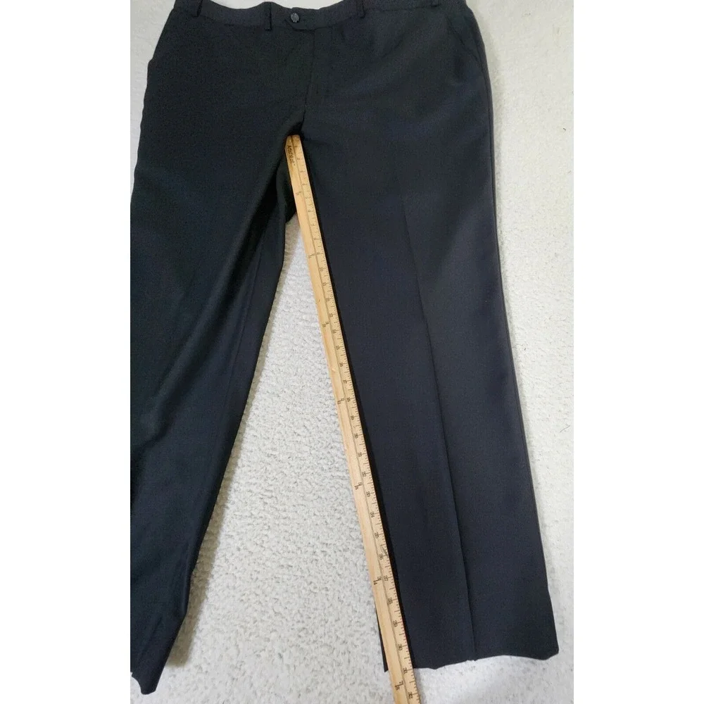 Ralph Lauren Wool Dress Pants Men's Size 42x32* Black Total Comfort Flat Front